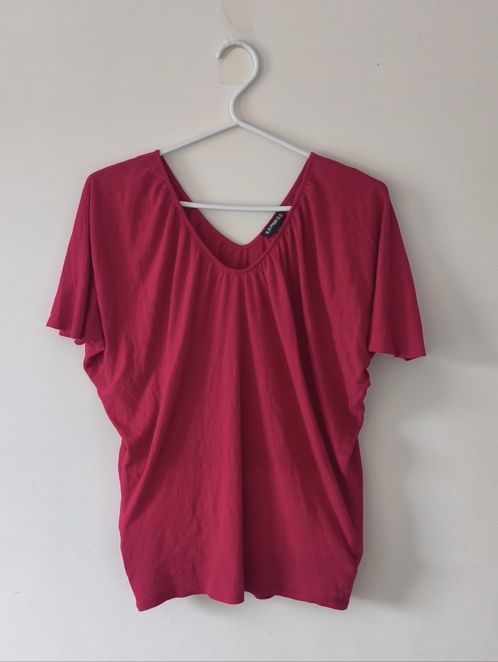 Women's Pink Short Sleeve Scoop Neck Top